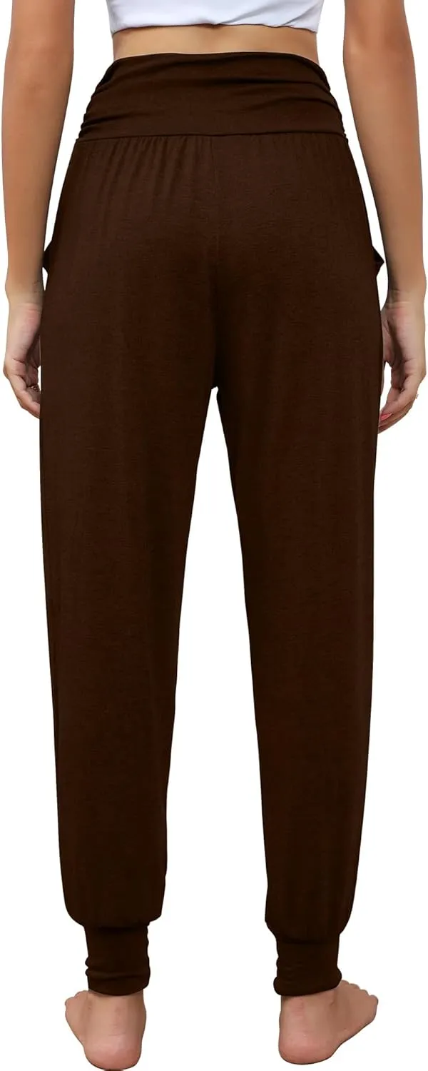 2 Pack Women's Yoga Joggers, Cozy Sweatpants with Pockets Casual Loose Comfy High Waisted Lounge Pants