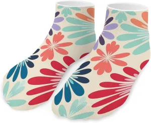 Abstract Daisy Floral Printed Ankle Socks No Show Sock Low-Cut Athletic Socks for Men Women 1 Pair
