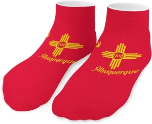 Albuquerque in New Mexico U.S. Flag Printed Ankle Socks No Show Sock Low-Cut Athletic Socks for Men Women 1 Pair