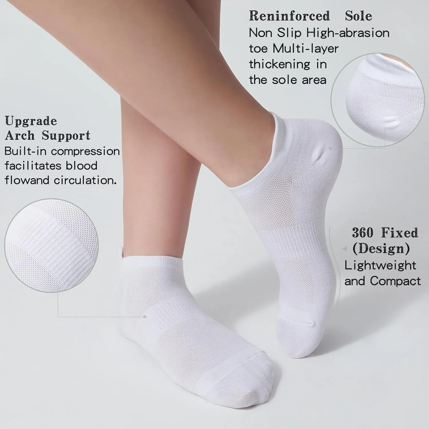 Ankle Socks Women's and Mens - 6/10 Pairs Low Cut Tab & No Show Athletics Running Socks