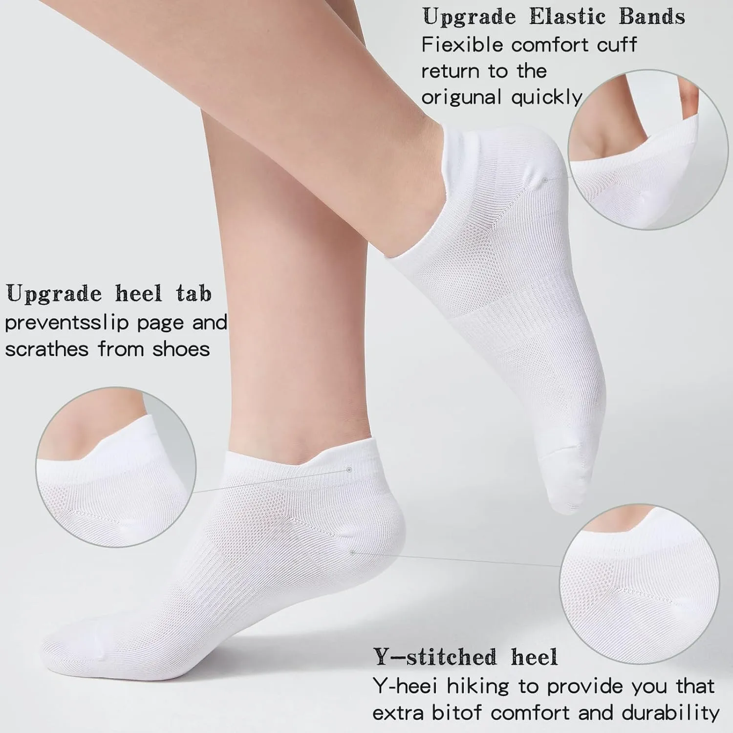 Ankle Socks Women's and Mens - 6/10 Pairs Low Cut Tab & No Show Athletics Running Socks