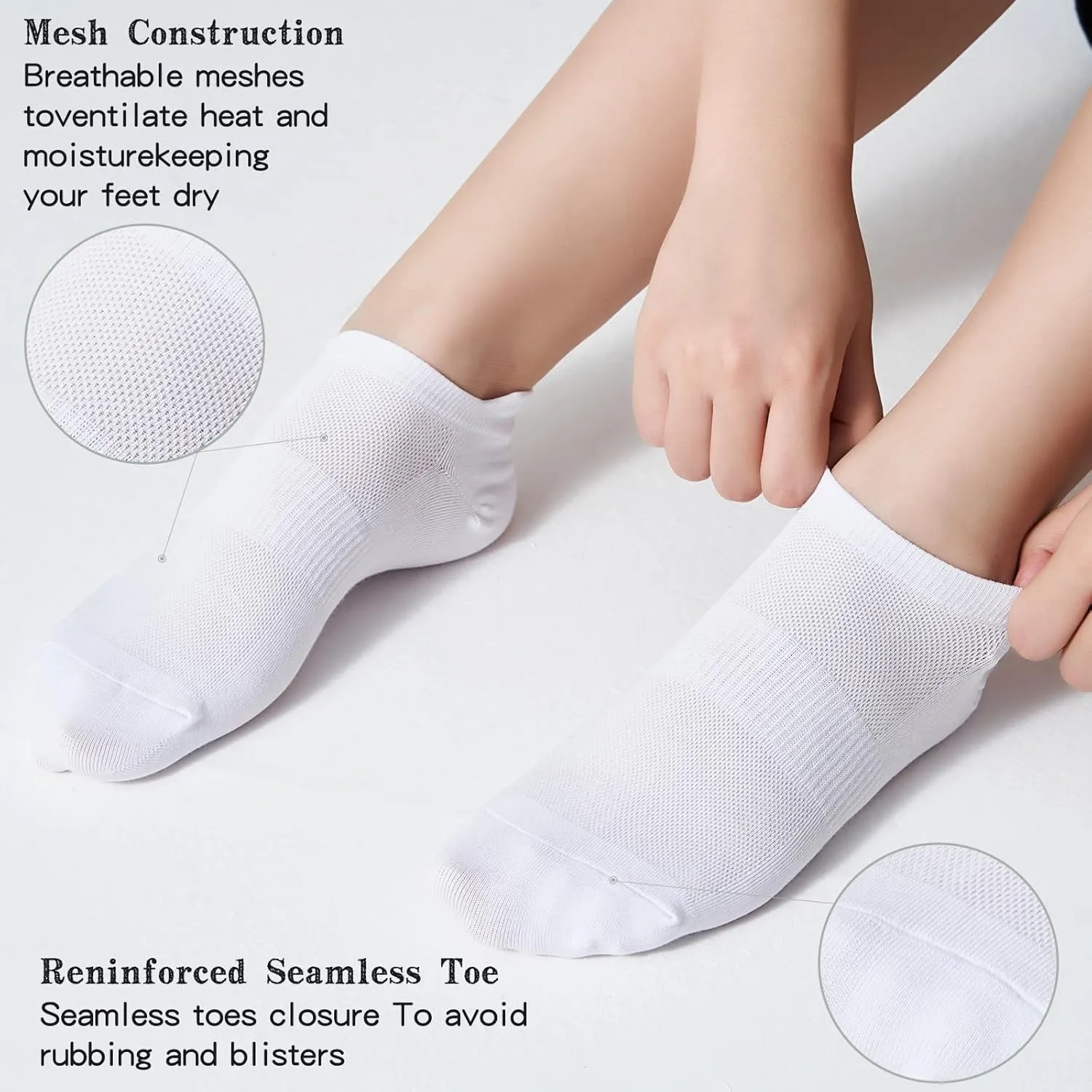 Ankle Socks Women's and Mens - 6/10 Pairs Low Cut Tab & No Show Athletics Running Socks