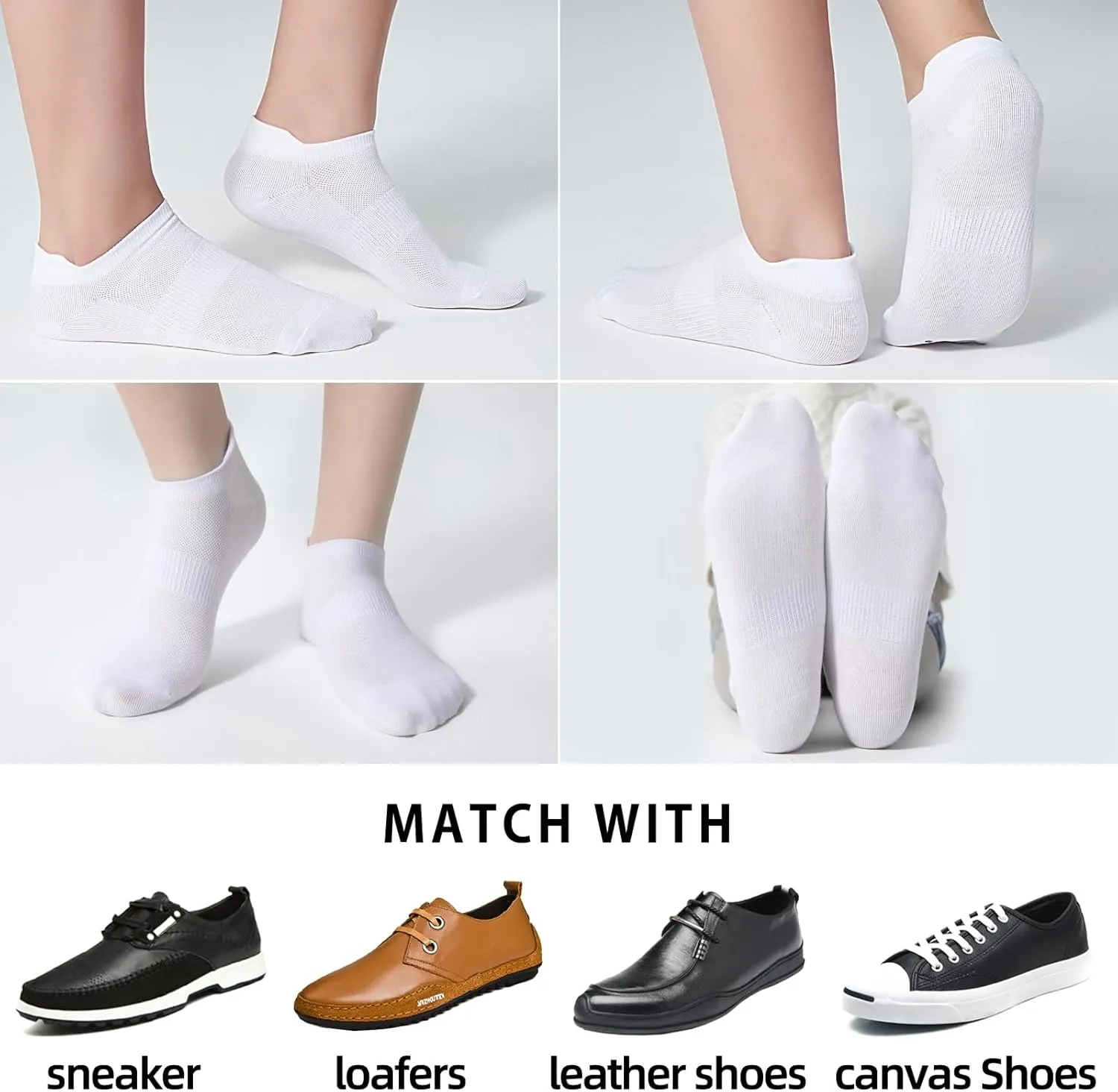 Ankle Socks Women's and Mens - 6/10 Pairs Low Cut Tab & No Show Athletics Running Socks