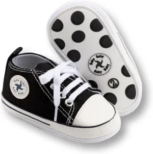 Baby Boys Girls Star High Top Sneaker Soft Anti-Slip Sole Newborn Infant First Walkers Canvas Denim Shoes