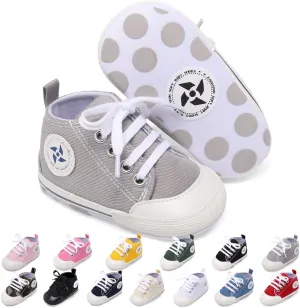 Baby Boys Girls Star High Top Sneaker Soft Anti-Slip Sole Newborn Infant First Walkers Canvas Denim Shoes