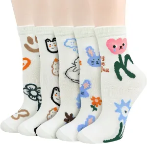 Benefeet Sox Womens Funny Crew Socks Girls Cute Patterned Dress Socks Cotton Funky High Ankle Sock Athletic Mid-calf Sock