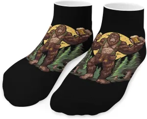 Bigfoot Love Beers Printed Ankle Socks No Show Sock Low-Cut Athletic Socks for Men Women 1 Pair