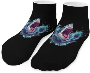 Bite Shark Printed Ankle Socks No Show Sock Low-Cut Athletic Socks for Men Women 1 Pair