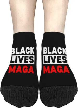 Black Lives MAGA No Show Socks Men Athletic For Womens Sock