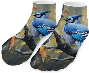 Blue Jay Printed Ankle Socks No Show Sock Low-Cut Athletic Socks for Men Women 1 Pair