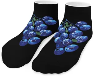 Blueberry Fruit Printed Ankle Socks No Show Sock Low-Cut Athletic Socks for Men Women 1 Pair