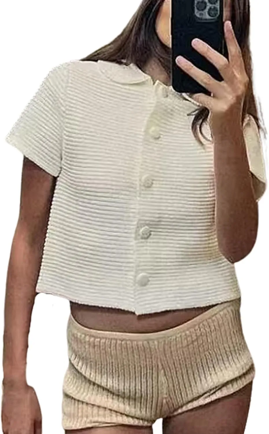 Button Up Cardigan Short Sleeve Cardigans for Women Chunky Knit Cardigan Olive Green Sweater Old Money