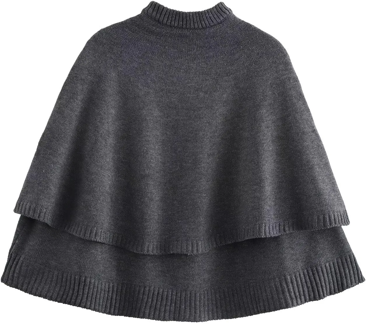 Cape Coat for Women Button Up Cropped Cardigan Knitted Sweater Downtown Girl Clothes Y2k Streetwear Fall Top