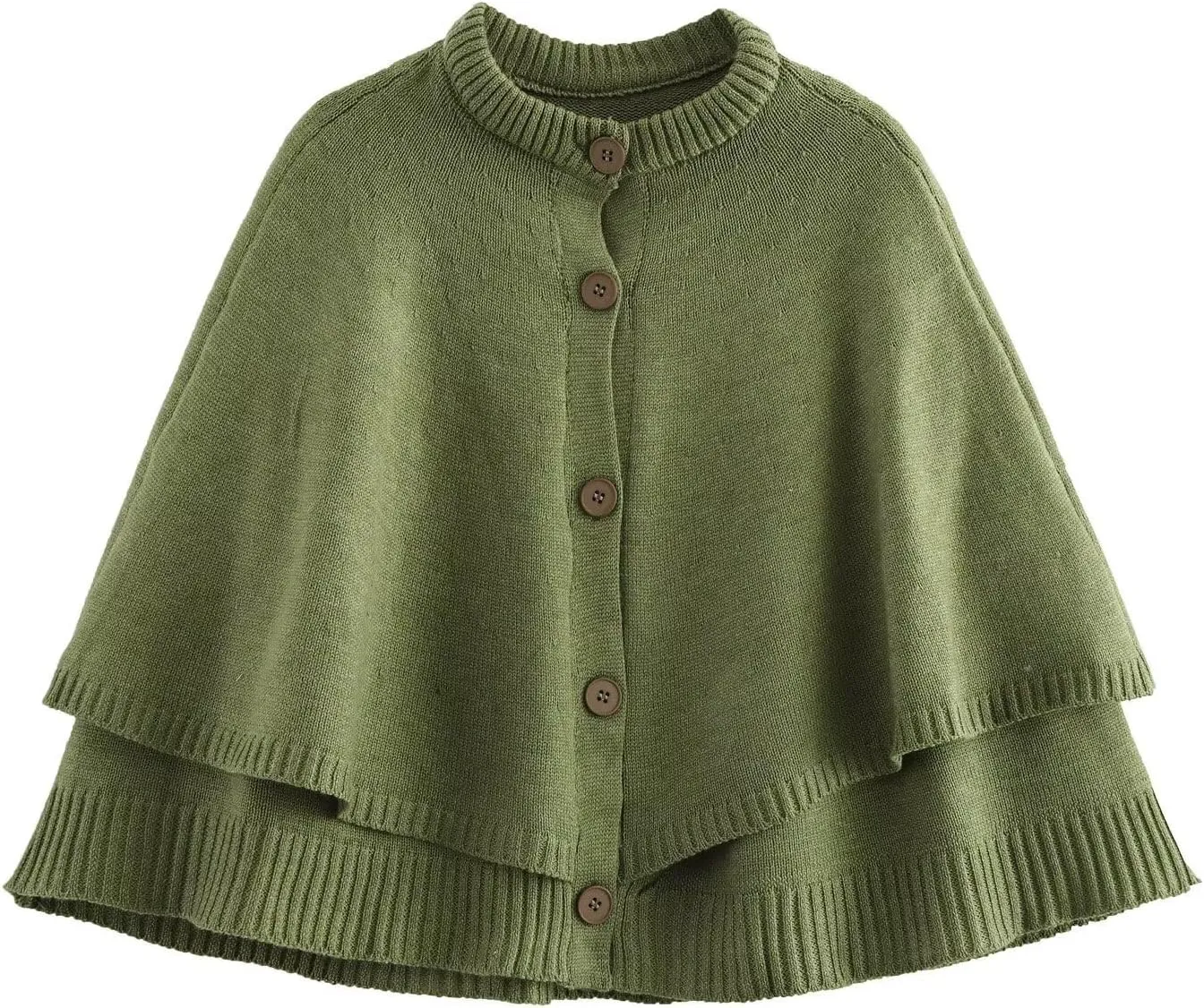 Cape Coat for Women Button Up Cropped Cardigan Knitted Sweater Downtown Girl Clothes Y2k Streetwear Fall Top
