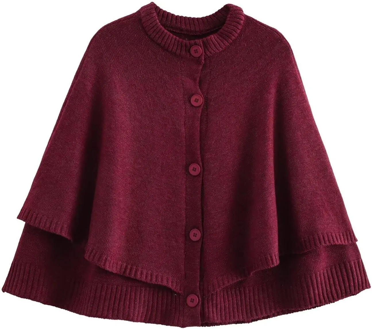 Cape Coat for Women Button Up Cropped Cardigan Knitted Sweater Downtown Girl Clothes Y2k Streetwear Fall Top