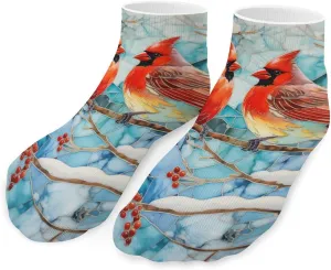 Cardinal Birds Printed Ankle Socks No Show Sock Low-Cut Athletic Socks for Men Women 1 Pair