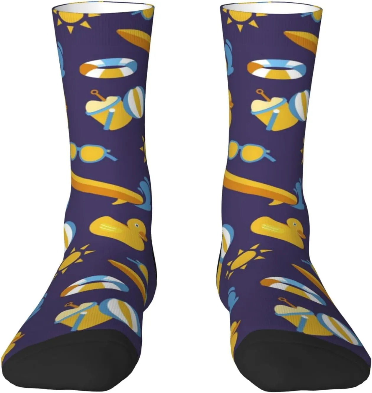 Casual Crew Socks for Men Women Funny Novelty Fun Dress Socks, Duck Sunglasses Summer Pattern