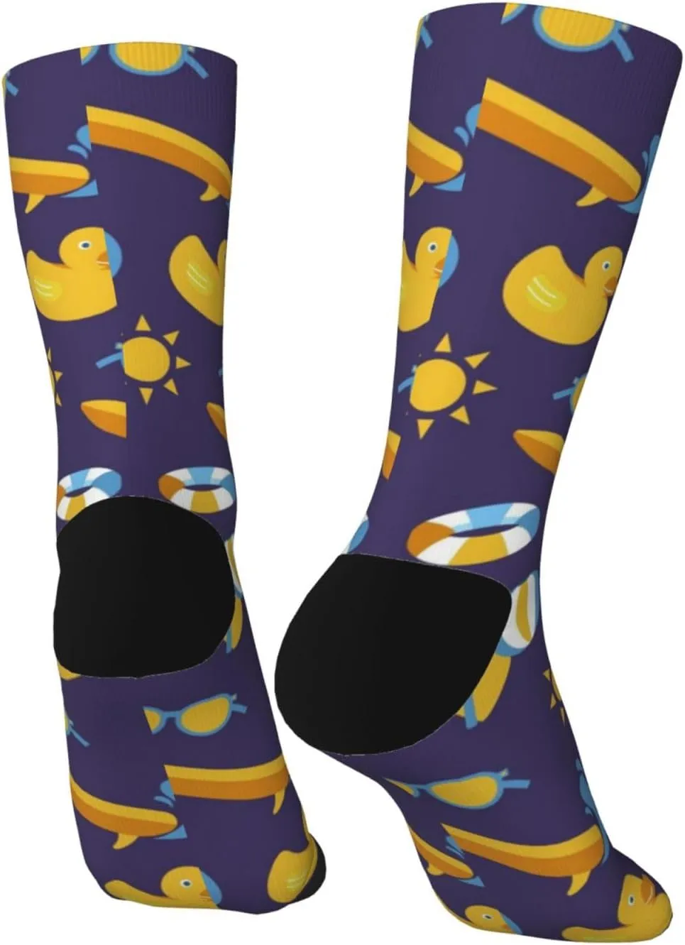 Casual Crew Socks for Men Women Funny Novelty Fun Dress Socks, Duck Sunglasses Summer Pattern