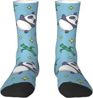 Casual Crew Socks for Men Women Funny Novelty Fun Dress Socks, Panda Animal Pattern