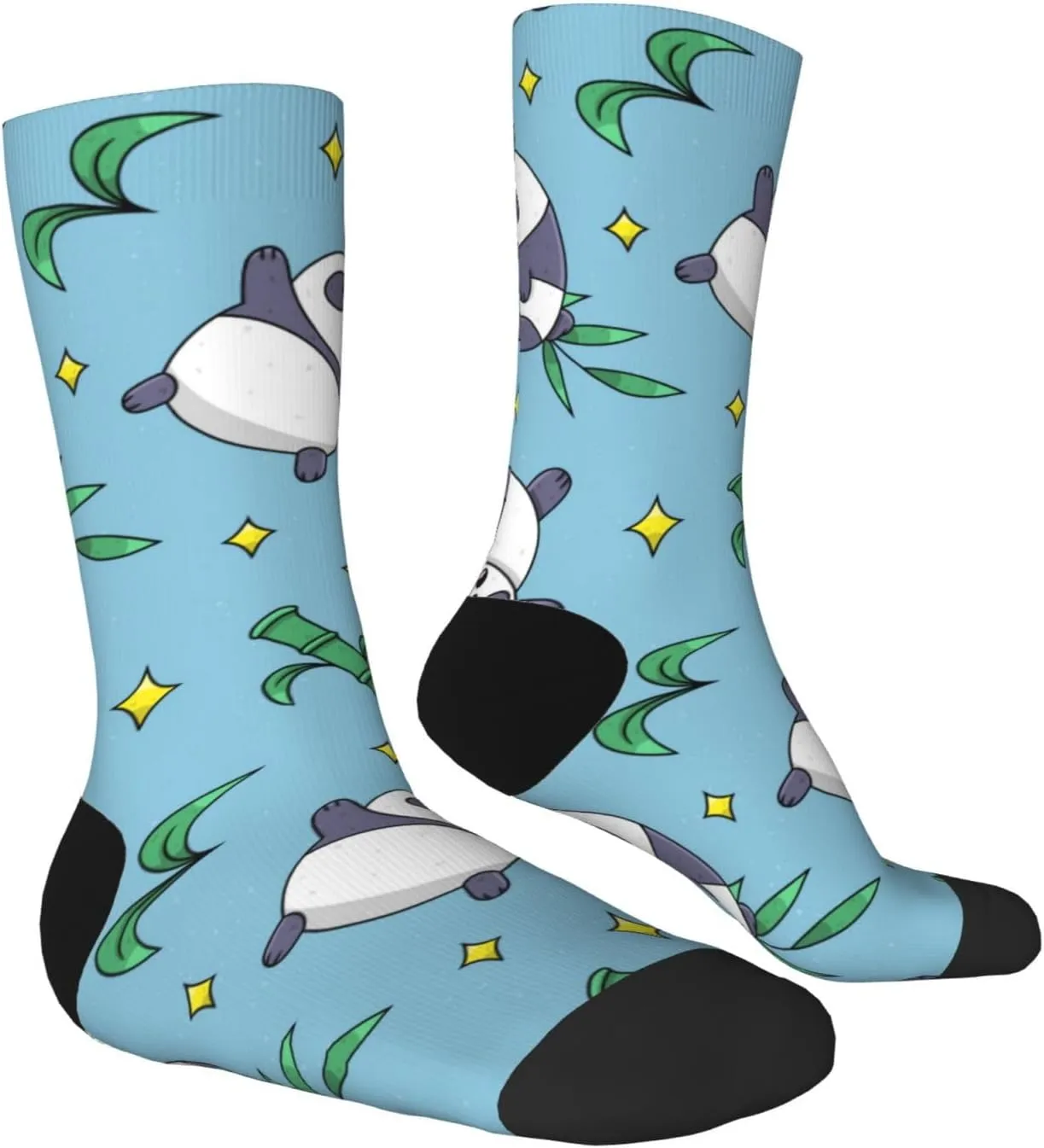 Casual Crew Socks for Men Women Funny Novelty Fun Dress Socks, Panda Animal Pattern