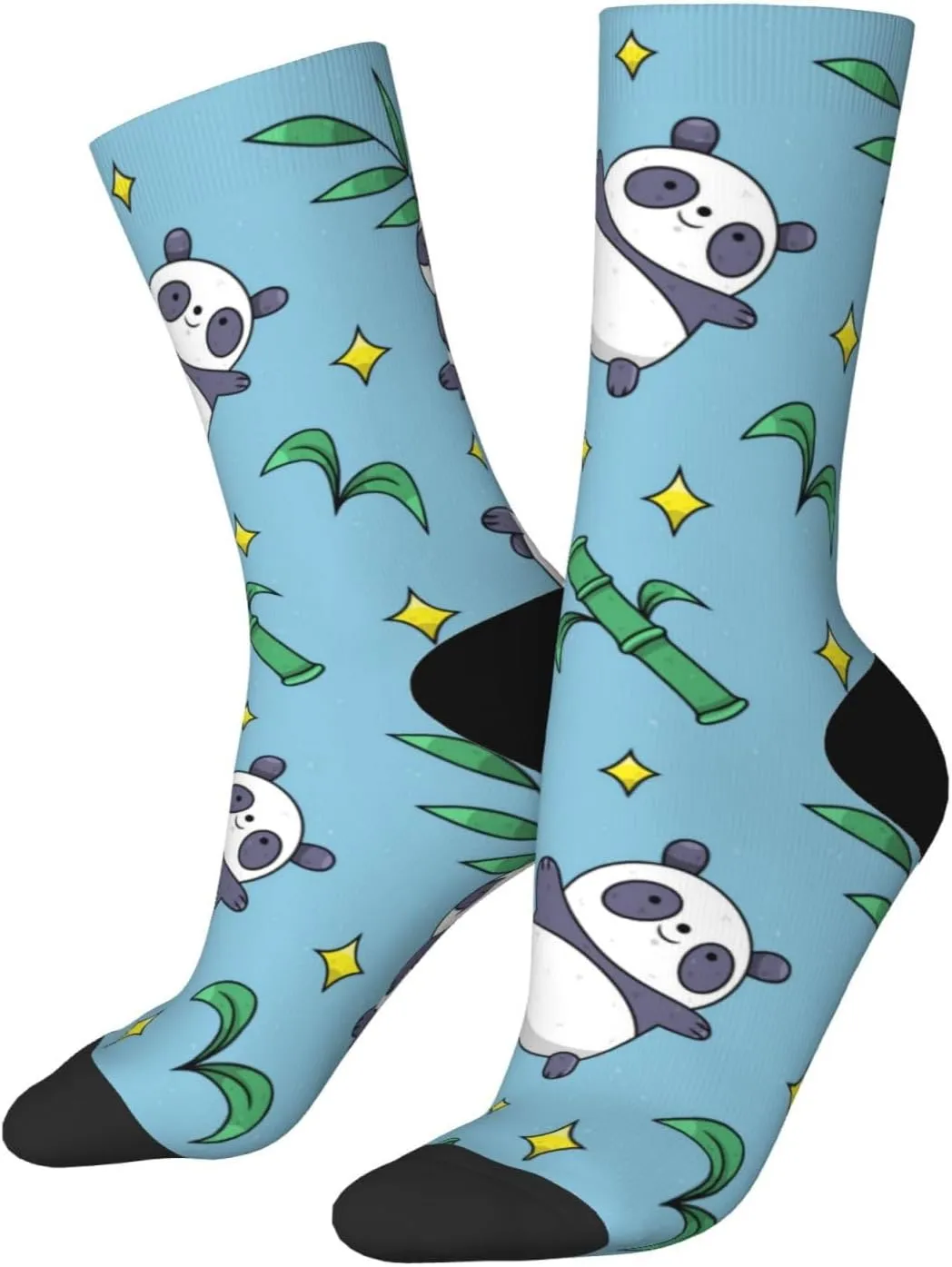 Casual Crew Socks for Men Women Funny Novelty Fun Dress Socks, Panda Animal Pattern