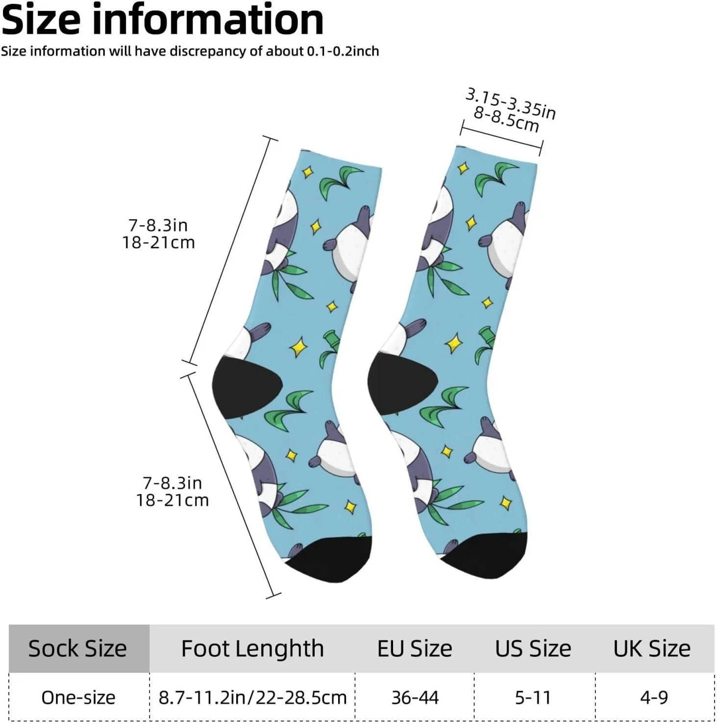 Casual Crew Socks for Men Women Funny Novelty Fun Dress Socks, Panda Animal Pattern