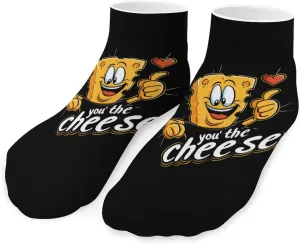 Cheese Food Lover Printed Ankle Socks No Show Sock Low-Cut Athletic Socks for Men Women 1 Pair