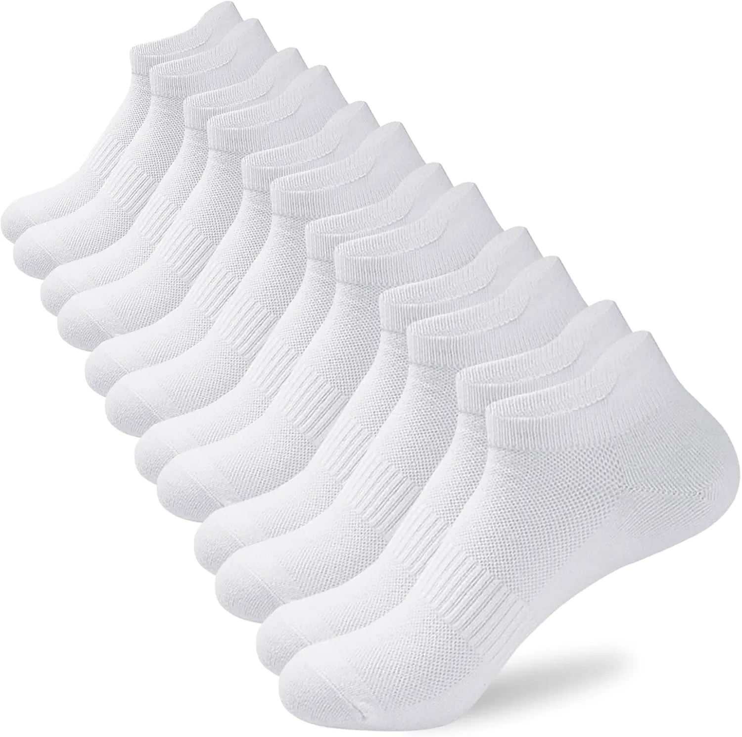 CHENCHENSOX Women's Running Athletic Low Cut Tab Socks - No Show Socks for Sneakers, 6 Pairs