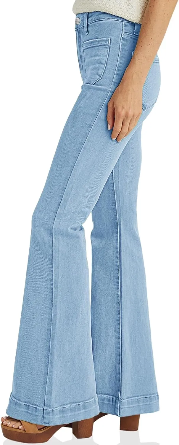 Cicy Bell Women's High Waisted Flare Jeans Stretch Bell Bottom Wide Leg Denim Pant