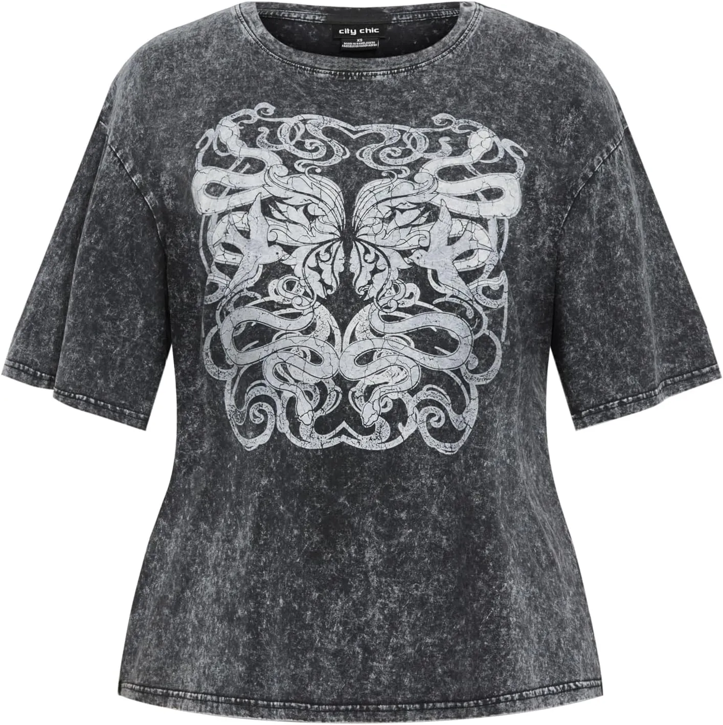 City Chic Women's Plus Size Oversized Wash Tee