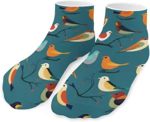 Colorful Birds Printed Ankle Socks No Show Sock Low-Cut Athletic Socks for Men Women 1 Pair