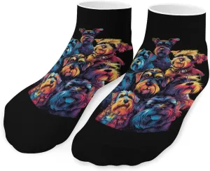 Colorful Schnauzers Dogs Printed Ankle Socks No Show Sock Low-Cut Athletic Socks for Men Women 1 Pair