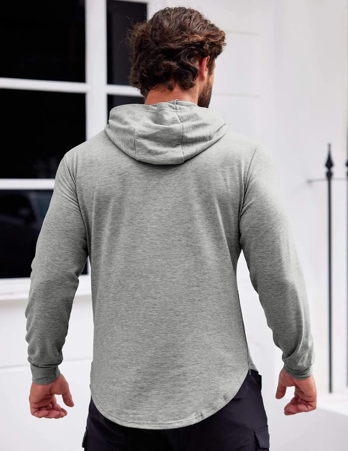 COOFANDY Men's Workout Sweatshirts Long Sleeve Muscle Fit Athletic Gym Hoodies Pullover
