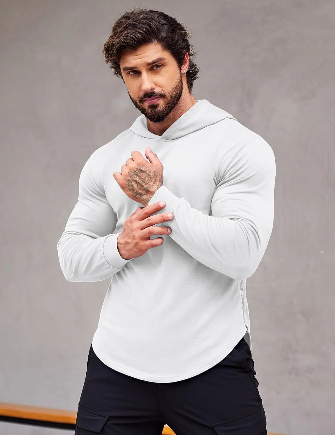 COOFANDY Men's Workout Sweatshirts Long Sleeve Muscle Fit Athletic Gym Hoodies Pullover