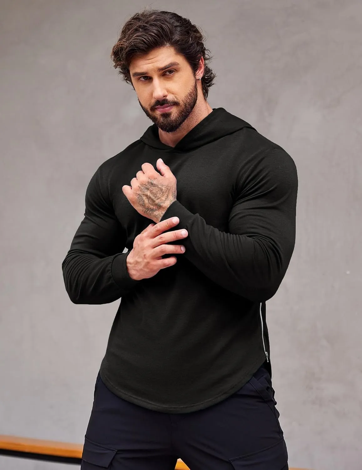 COOFANDY Men's Workout Sweatshirts Long Sleeve Muscle Fit Athletic Gym Hoodies Pullover