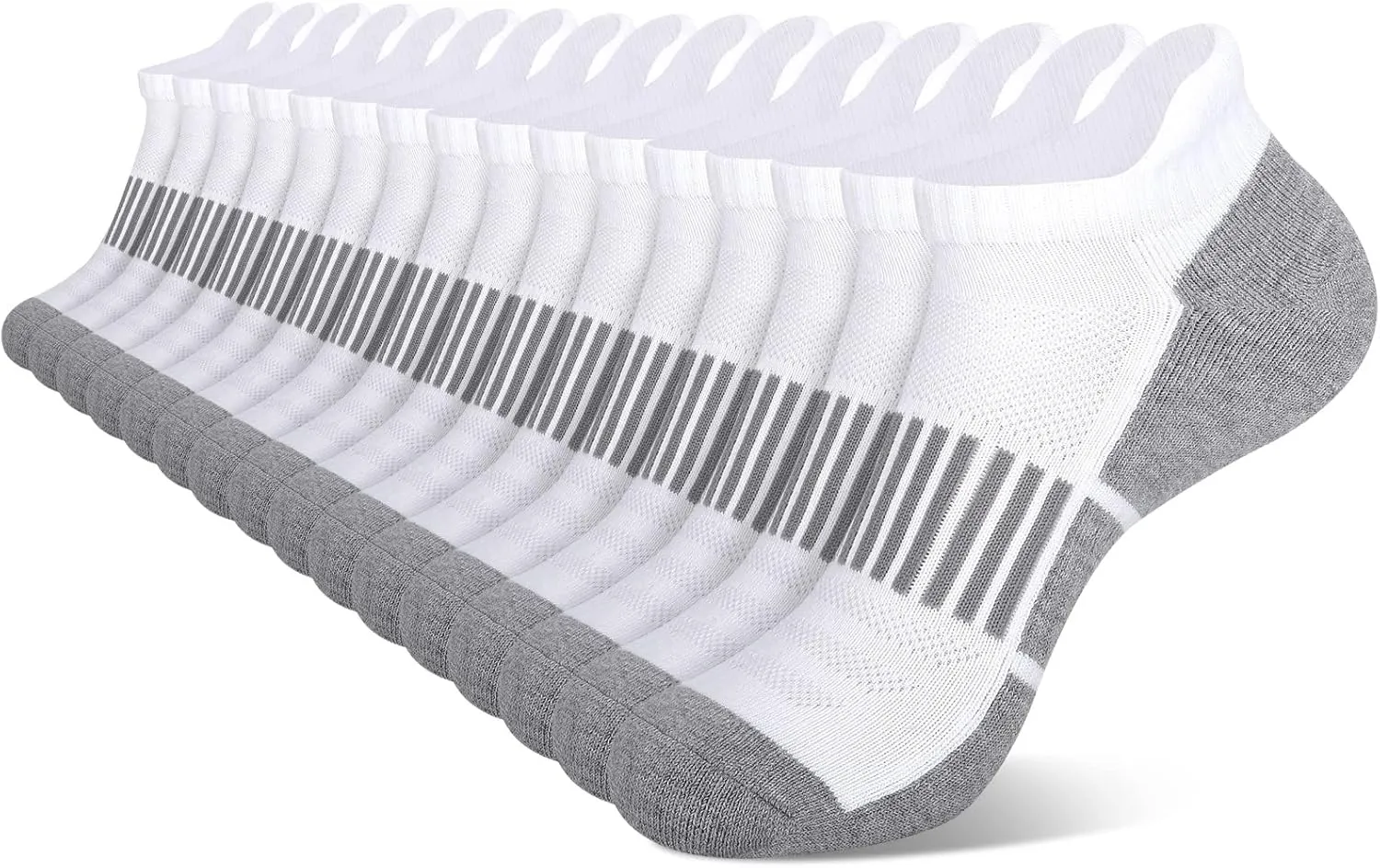 COOVAN 8 Pairs Men's Ankle Socks - Athletic Low Cut, Cushioned Breathable Sports Socks