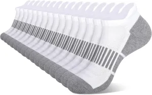 COOVAN 8 Pairs Men's Ankle Socks - Athletic Low Cut, Cushioned Breathable Sports Socks