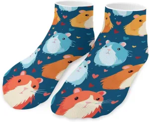 Cute Guinea Pigs Printed Ankle Socks No Show Sock Low-Cut Athletic Socks for Men Women 1 Pair