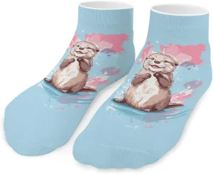Cute Otter Watercolor Printed Ankle Socks No Show Sock Low-Cut Athletic Socks for Men Women 1 Pair