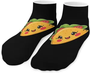Cute Taco-Tortilla Printed Ankle Socks No Show Sock Low-Cut Athletic Socks for Men Women 1 Pair