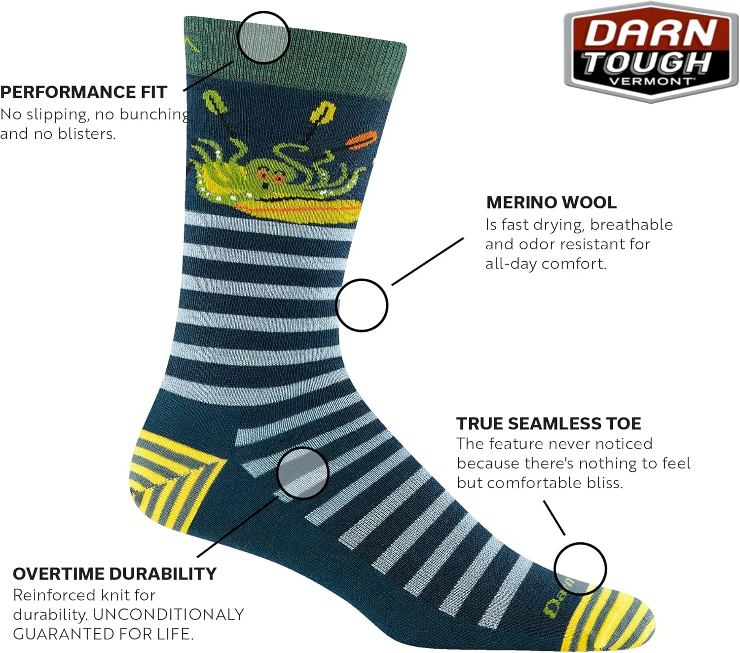 Darn Tough Men's Animal Haus Crew Lightweight Sock (Style 6066) -