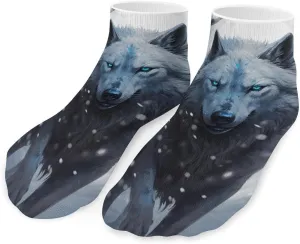 Dire Wolf with Deep Eye Printed Ankle Socks No Show Sock Low-Cut Athletic Socks for Men Women 1 Pair