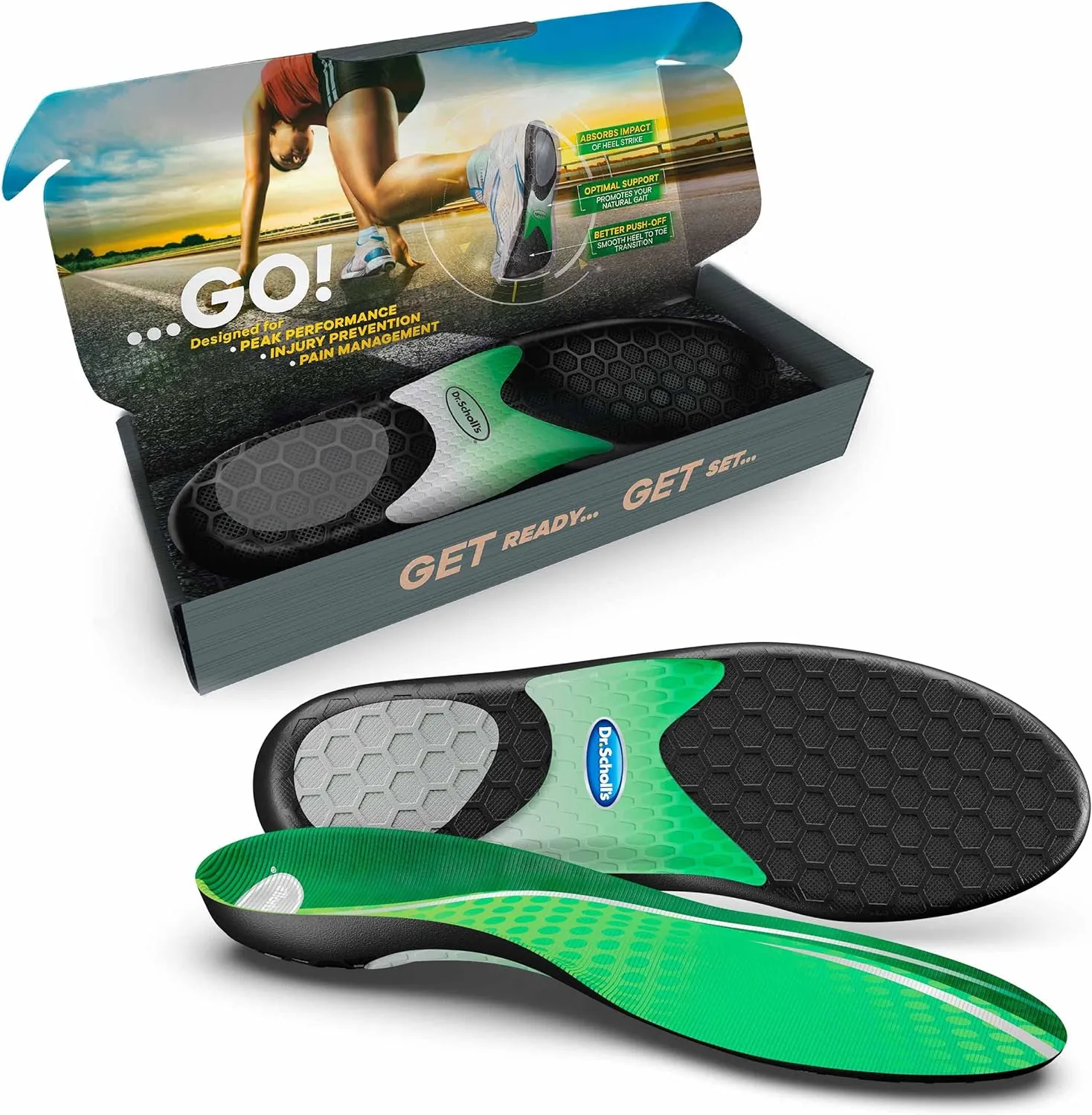 Dr. Scholl's Performance Sized to Fit Running Insoles for Men & Women // Help Prevent Plantar Fasciitis, Shin Splints and Runner’s Knee