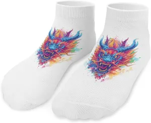 Dragon Head Watercolor Printed Ankle Socks No Show Sock Low-Cut Athletic Socks for Men Women 1 Pair