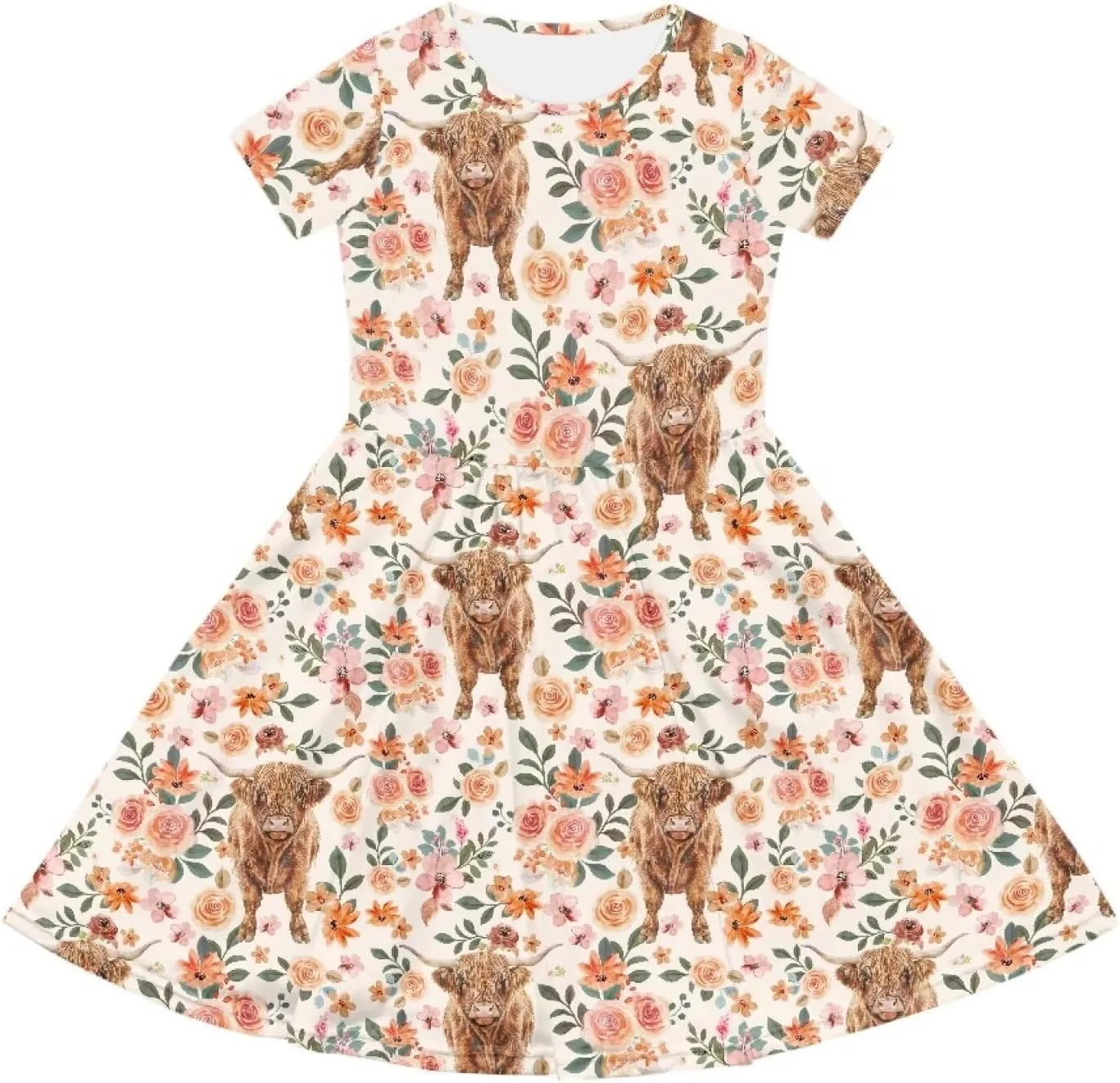 Dresses for Girls 2-14 Kids Summer Beach Dresses Casual Skater Dress Holiday Party Midi A-Line