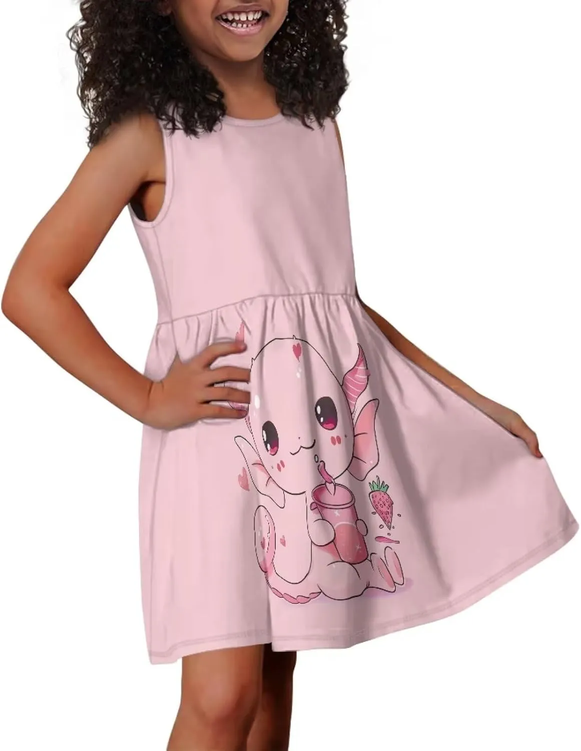 Dresses for Girls 2-14 Kids Summer Beach Sundress Casual Flared Skater Dress A Line School Party Dresses