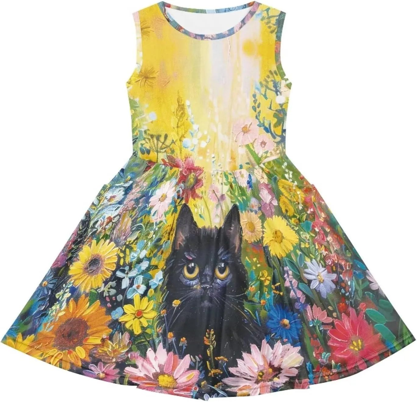 Dresses for Girls 2-14 Kids Summer Beach Sundress Casual Flared Skater Dress A Line School Party Dresses