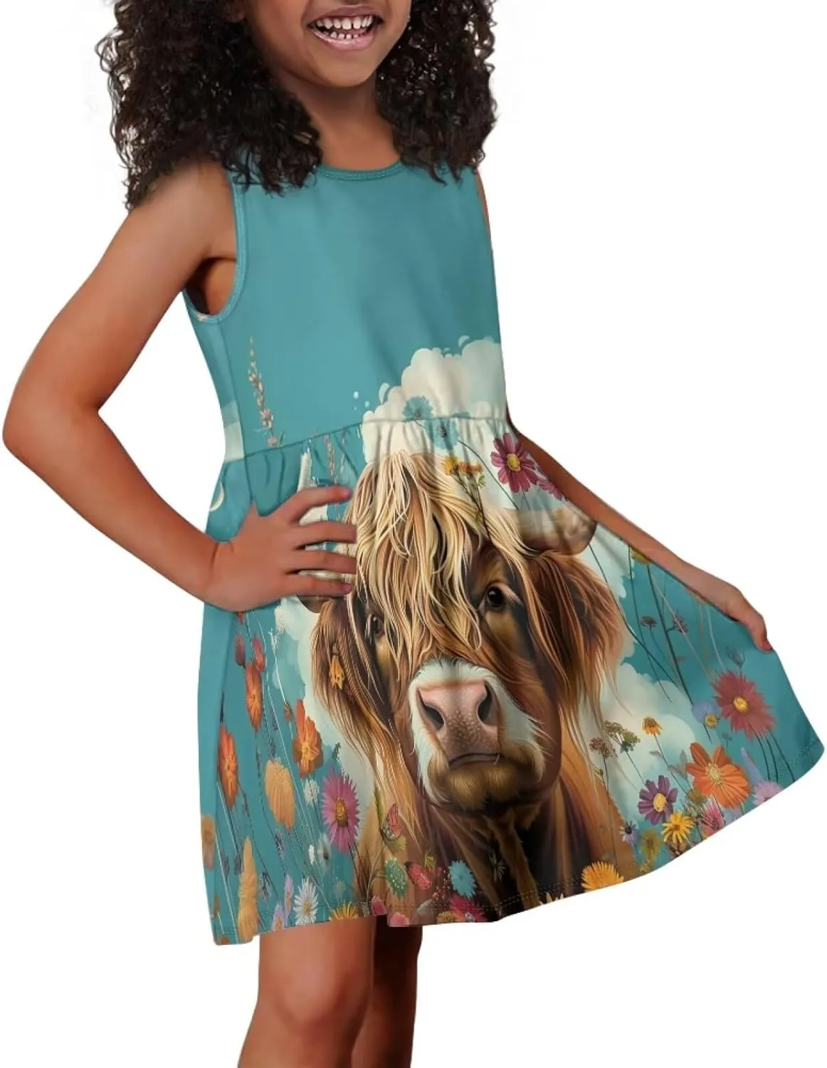 Dresses for Girls 2-14 Kids Summer Beach Sundress Casual Flared Skater Dress A Line School Party Dresses