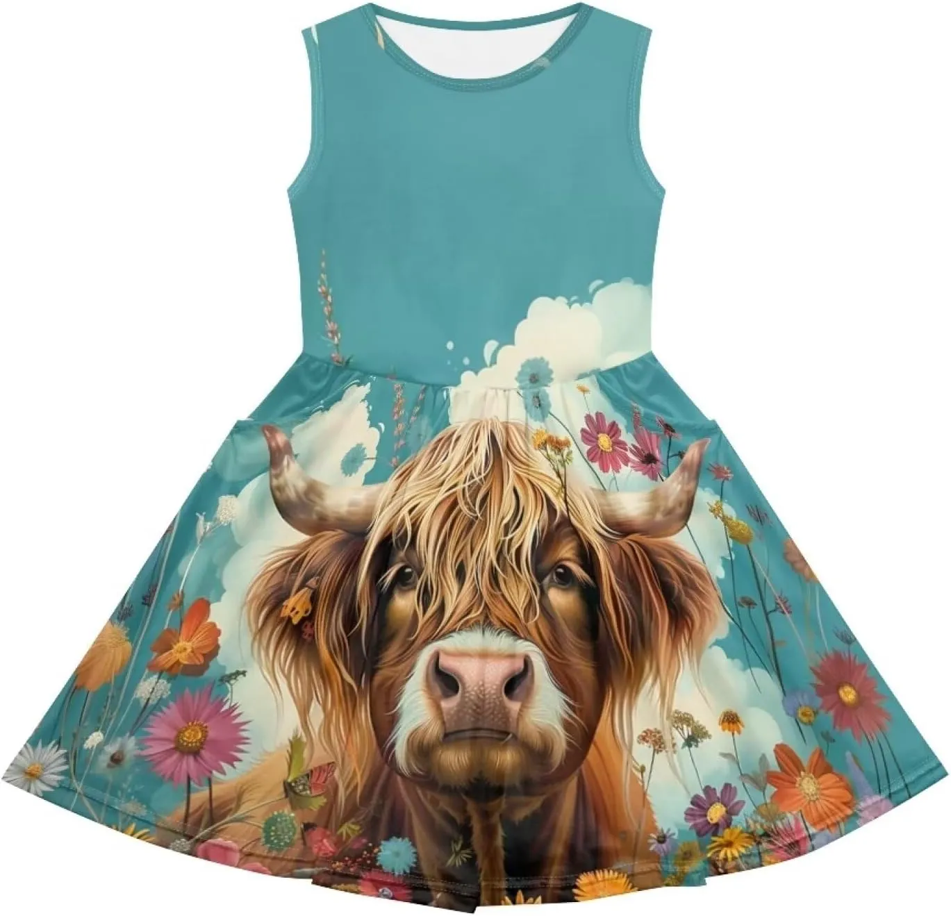 Dresses for Girls 2-14 Kids Summer Beach Sundress Casual Flared Skater Dress A Line School Party Dresses