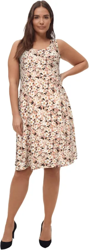 ellos Plus Size Sleeveless Knit Fit and Flare Knit Dress